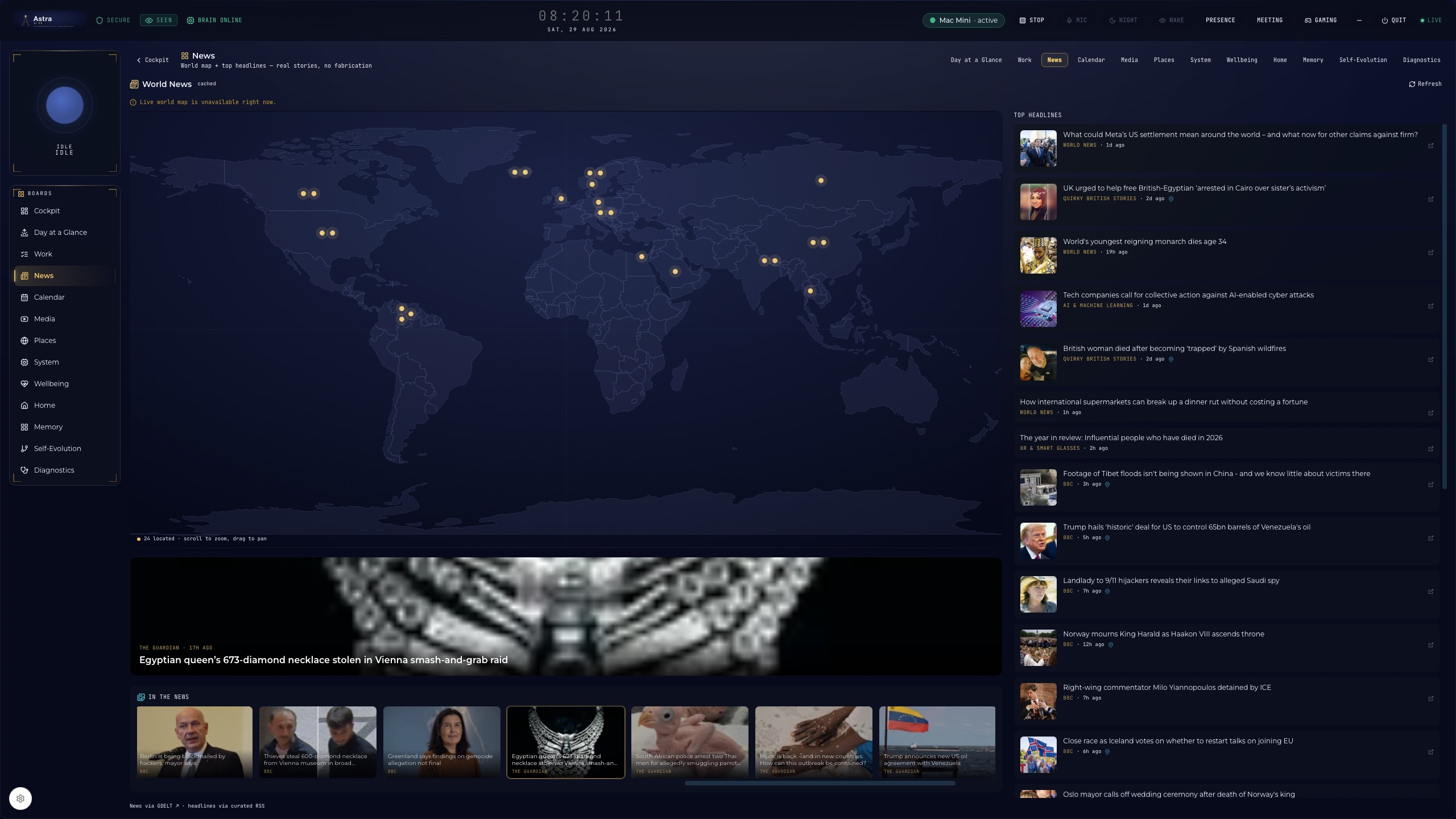 Astra's News board